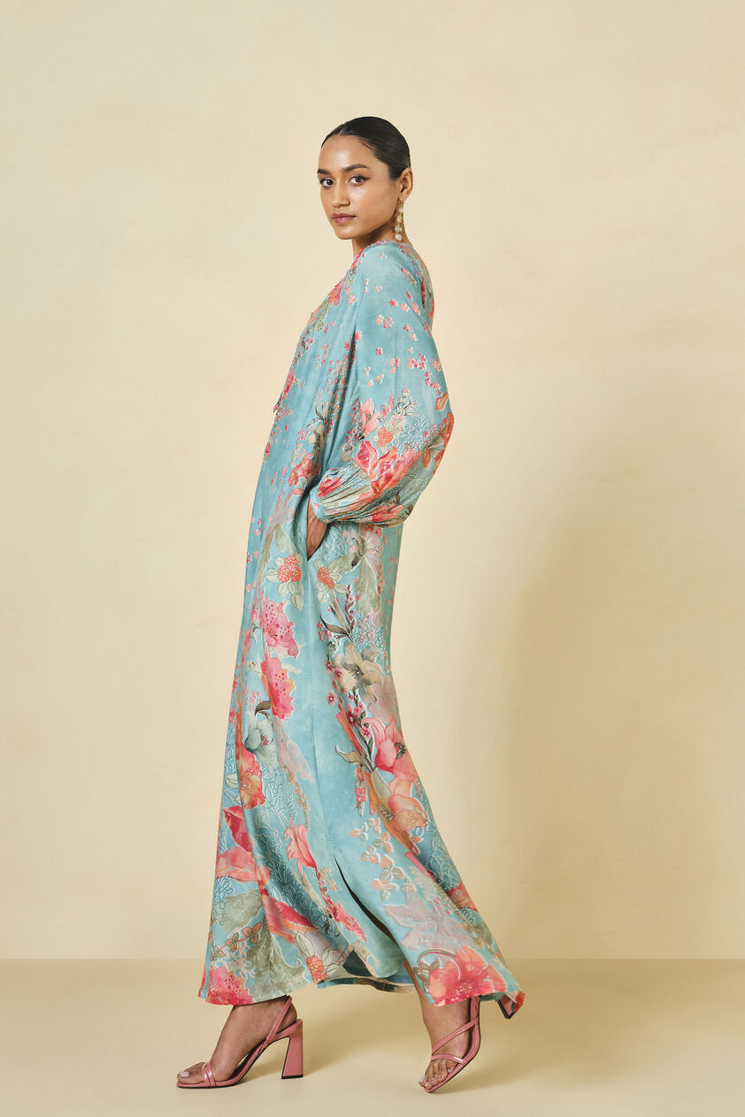 Nyneve Printed Kaftan - Blue, Blue, image 4